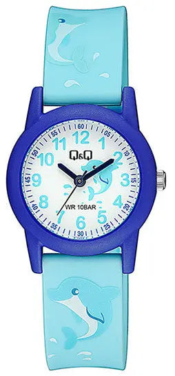 Q&Q V22A014VY Kids Light Blue Rubber Strap