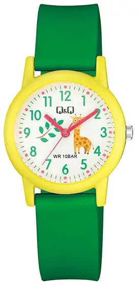 Q&Q V23AJ010VY Kids Green Rubber Strap