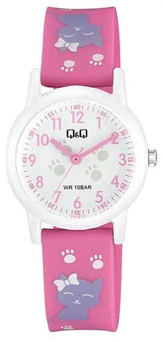 Q&Q V23AJ001VY Kids Pink Rubber Strap