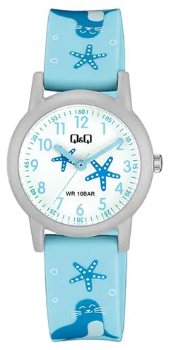 Q&Q V23AJ002VY Kids Light Blue Silicon Strap