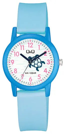 Q&Q V23AJ011VY Kids Light Blue Rubber Strap