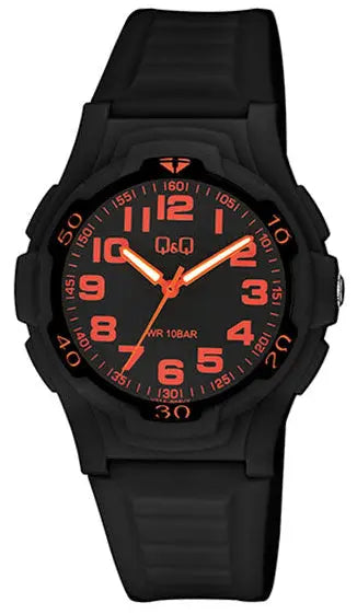 Q&Q V31A005VY Black Rubber Strap
