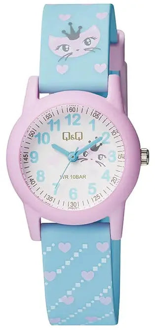 Q&Q VR99J007Y Kids Light Blue Silicon Strap