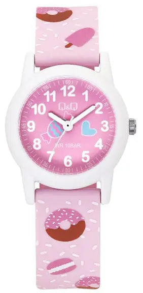 Q&Q VR99J011Y Kids Pink Silicon Strap