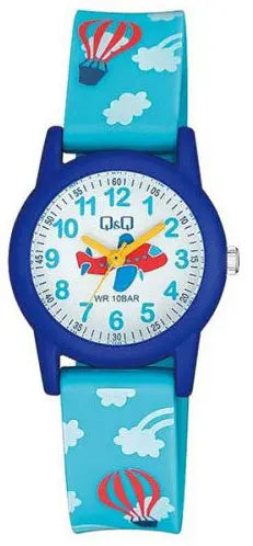 Q&Q VR99J018Y Kids Light Blue Rubber Strap