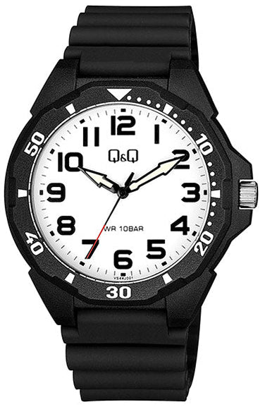 Q&Q VS44J001Y Black Rubber Strap