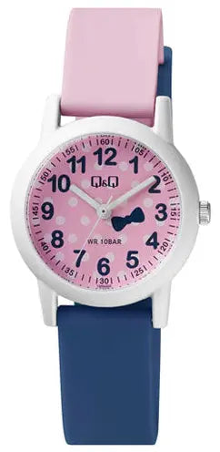 Q&Q VS49J005Y Kids Blue-Pink Rubber Strap