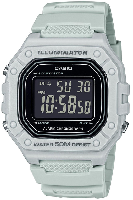 CASIO W-218H-8BVEF Digital Grey Rubber Strap