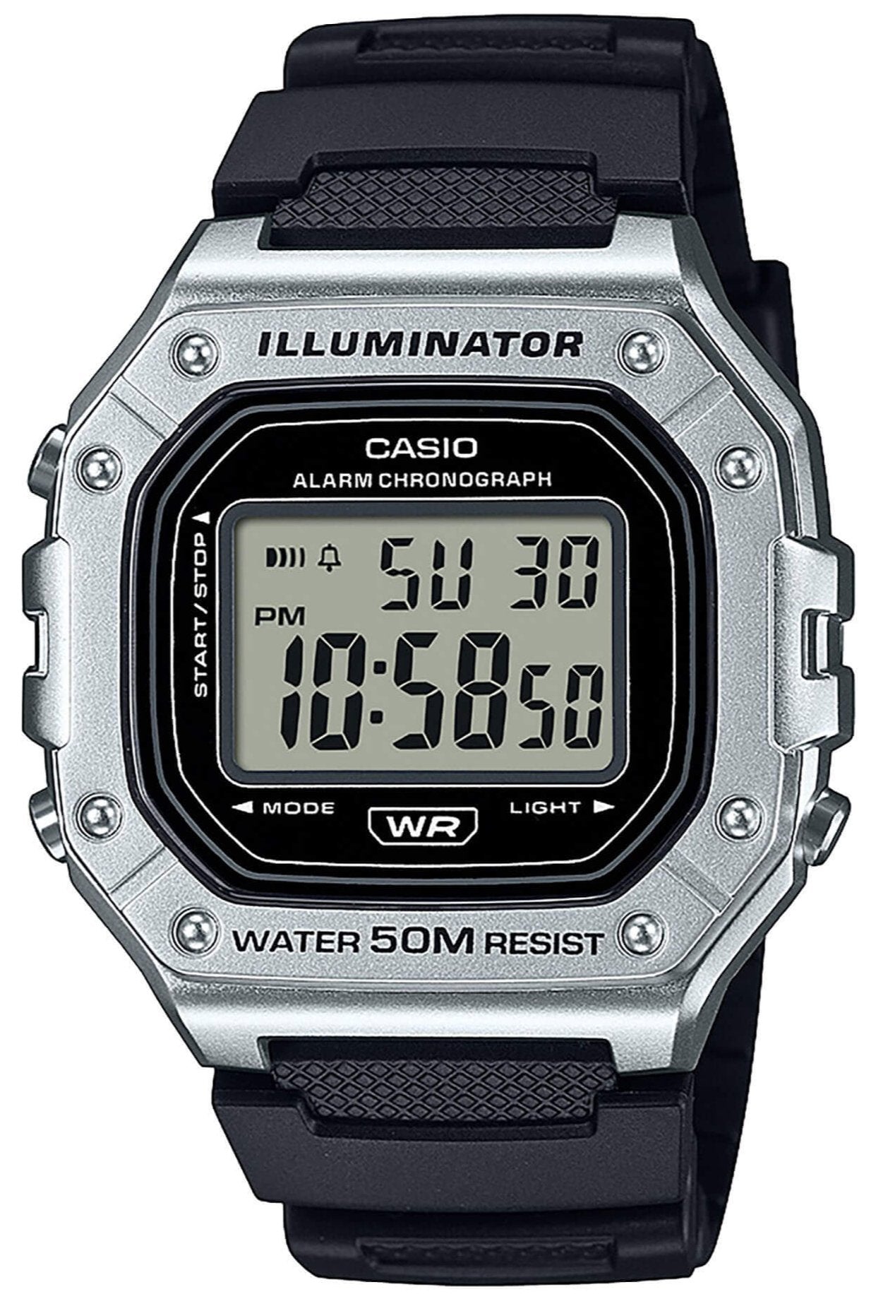 CASIO W-218HM-7AVEF Digital Black Rubber Strap