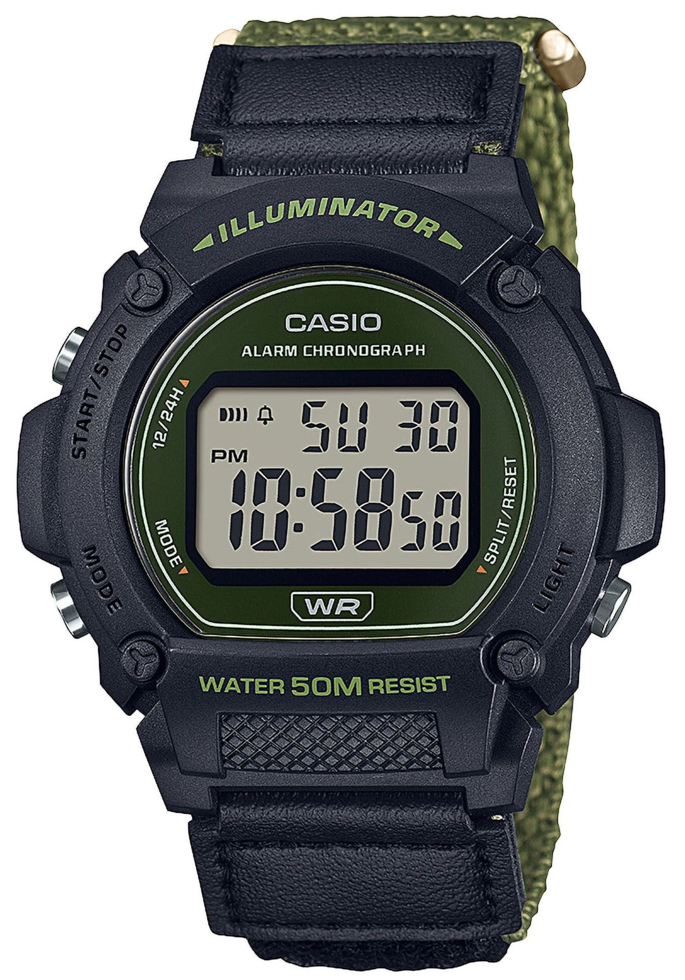 CASIO W-219HB-3AVEF Digital Green Fabric Strap