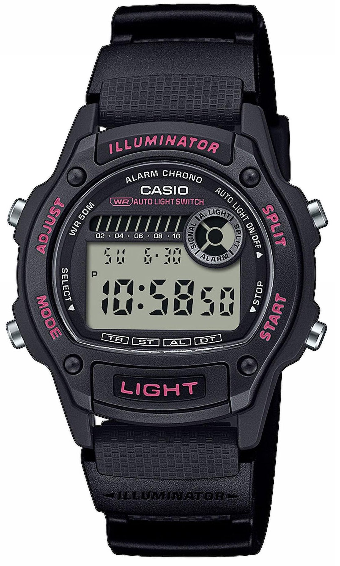 Casio W-220H-1A2VEF Black Rubber Strap