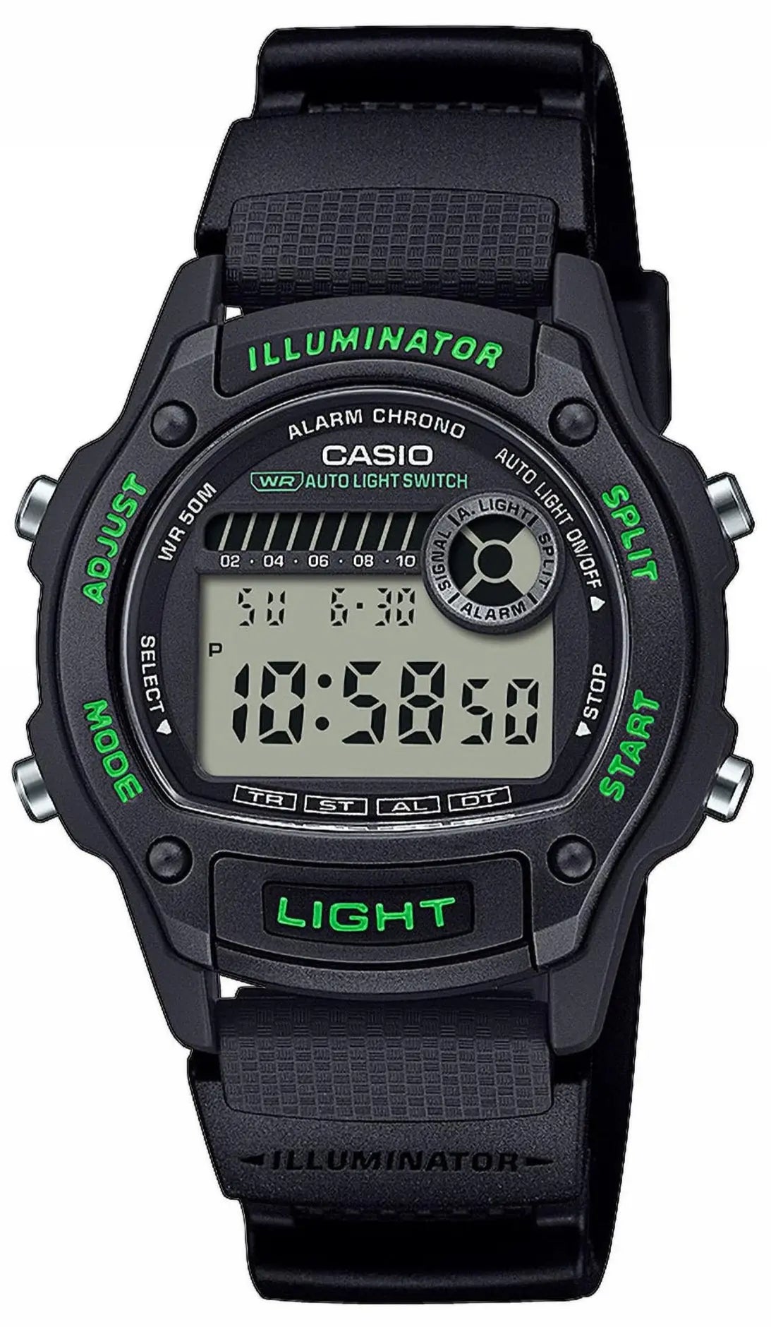 Casio W-220H-1A3VEF Black Rubber Strap
