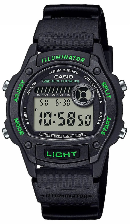 Casio W-220H-1A3VEF Black Rubber Strap
