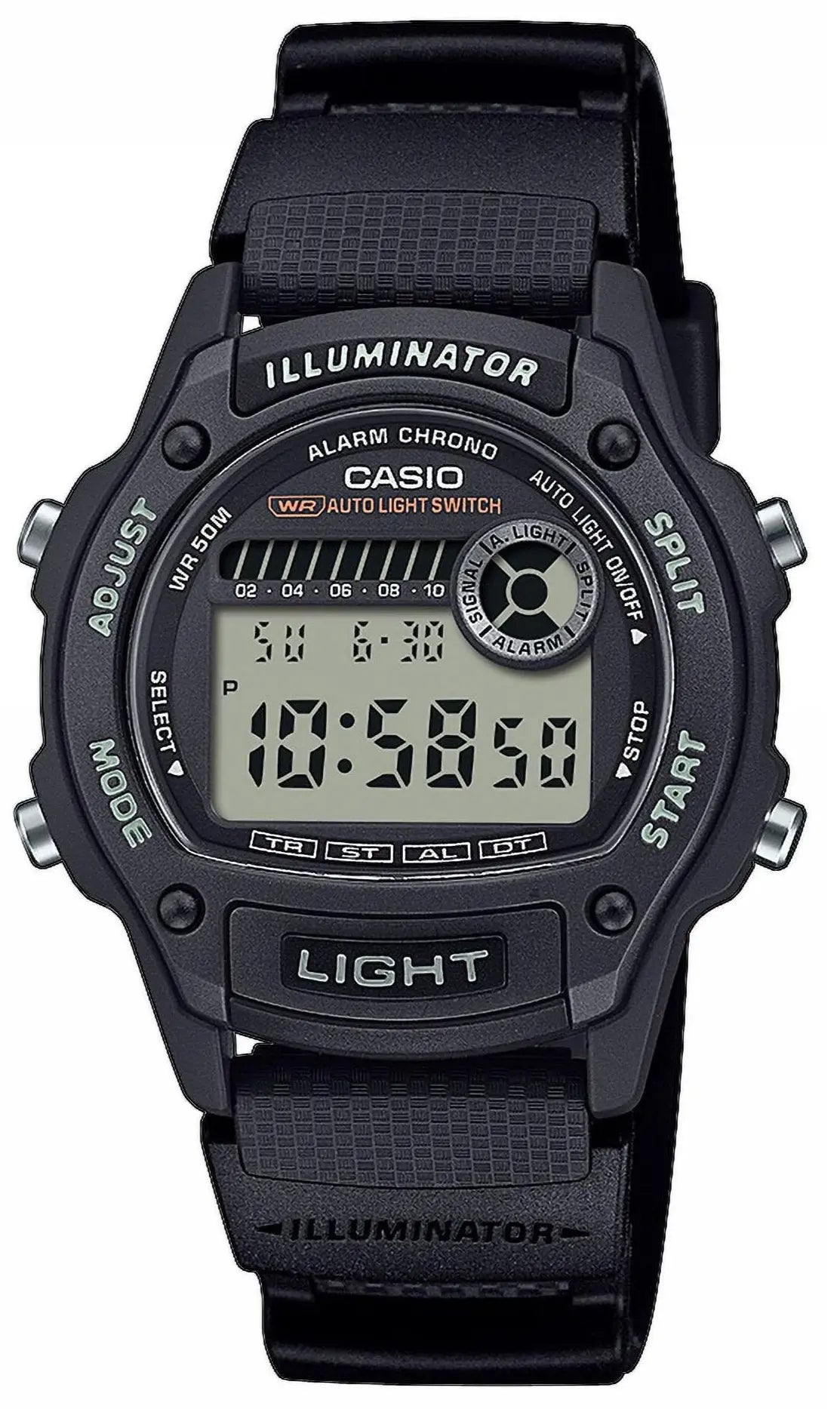 Casio W-220H-1AVEF Black Rubber Strap