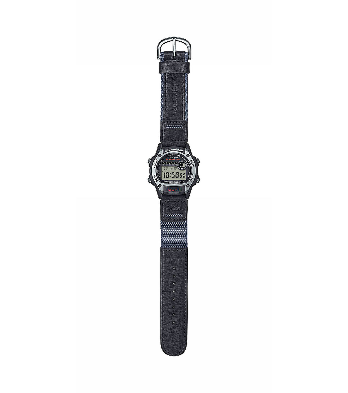 Casio W-220HF-8AVEF Grey Leather-Fabric Strap