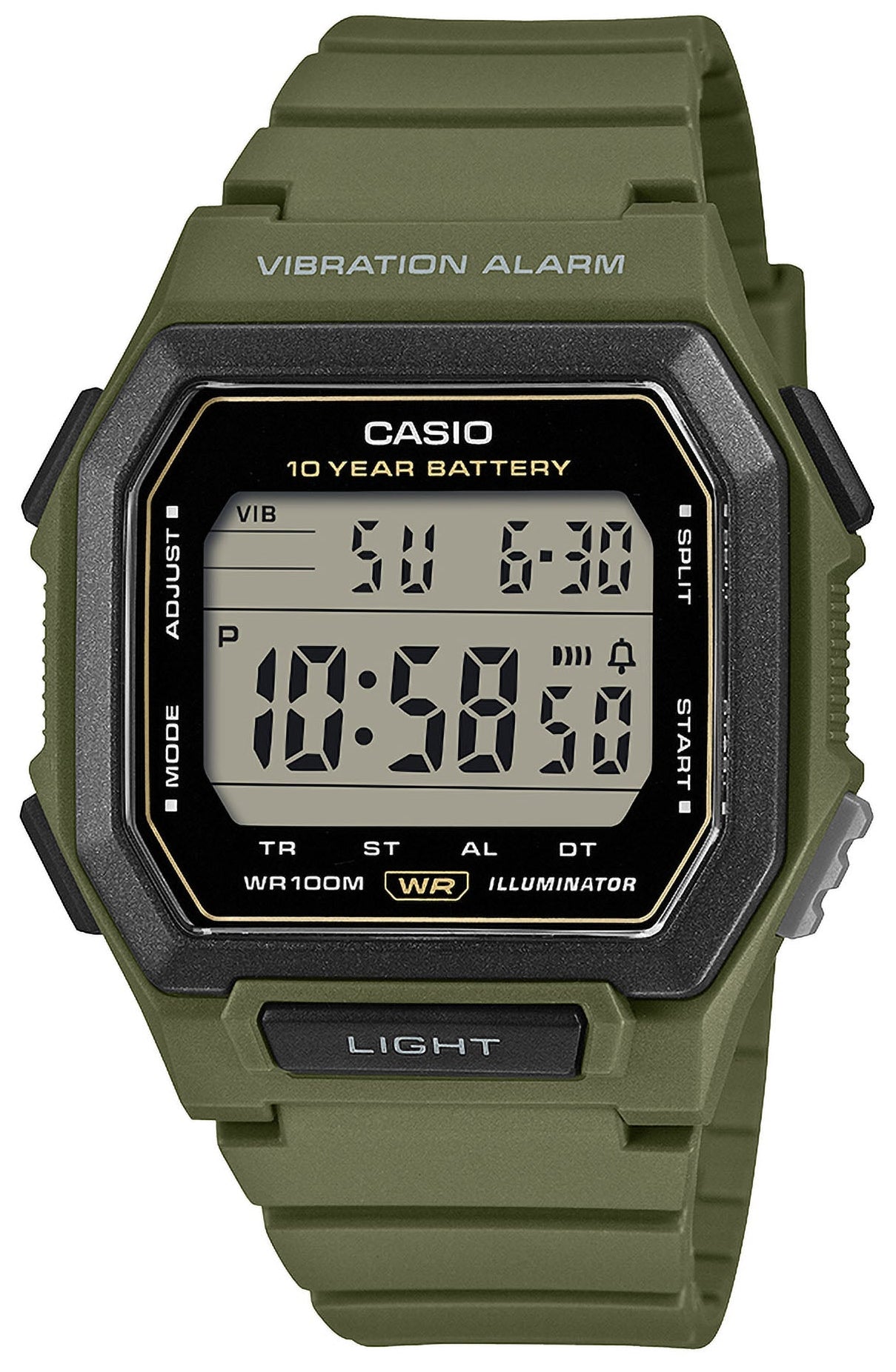 CASIO W-738H-3AVEF Digital Green Rubber Strap