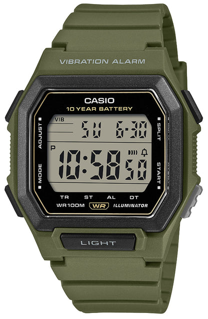 CASIO W-738H-3AVEF Digital Green Rubber Strap