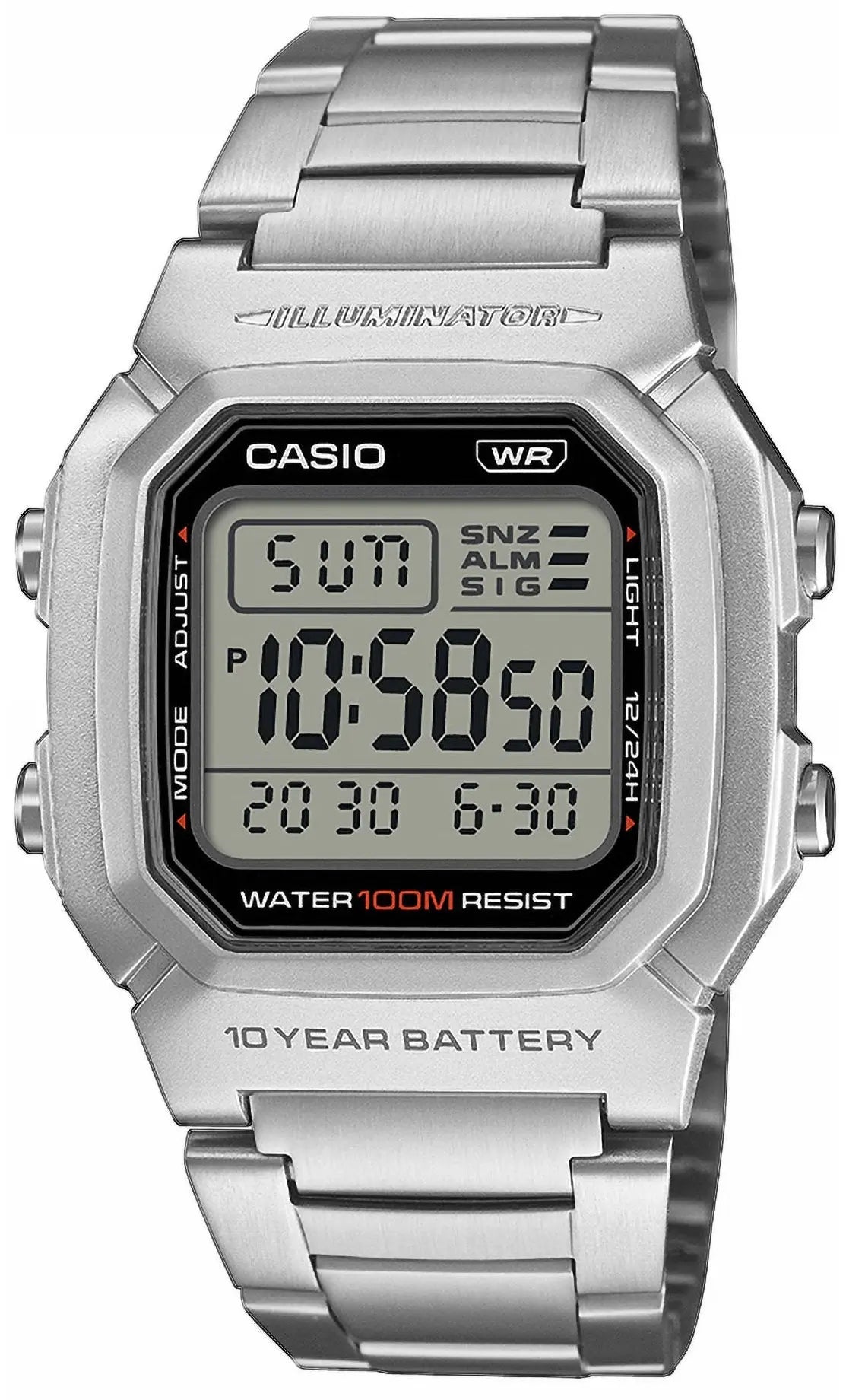 Casio W-800HD-1AVEF Collection Silver Stainless Steel Bracelet