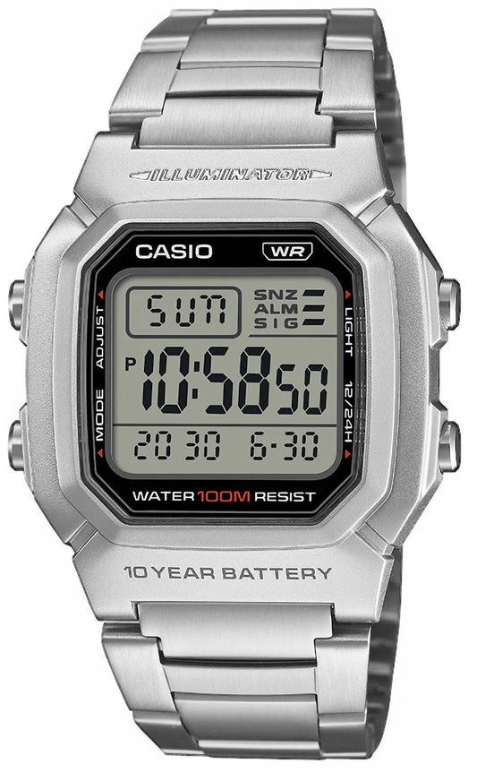 Casio W-800HD-1AVEF Collection Silver Stainless Steel Bracelet