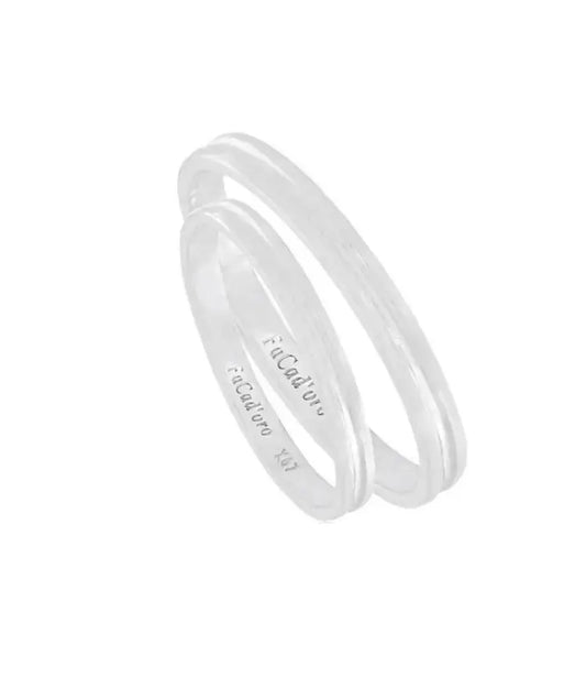 FaCad'oro WR-101S Ασημένιες Βέρες Γάμου