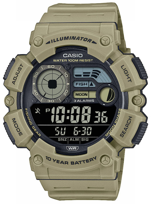 Casio WS-1500H-5BVEF Digital Beige Rubber Strap