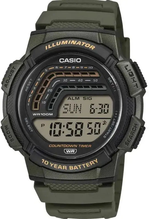 Casio WS-1800-3AVEF Digital Green Rubber Strap