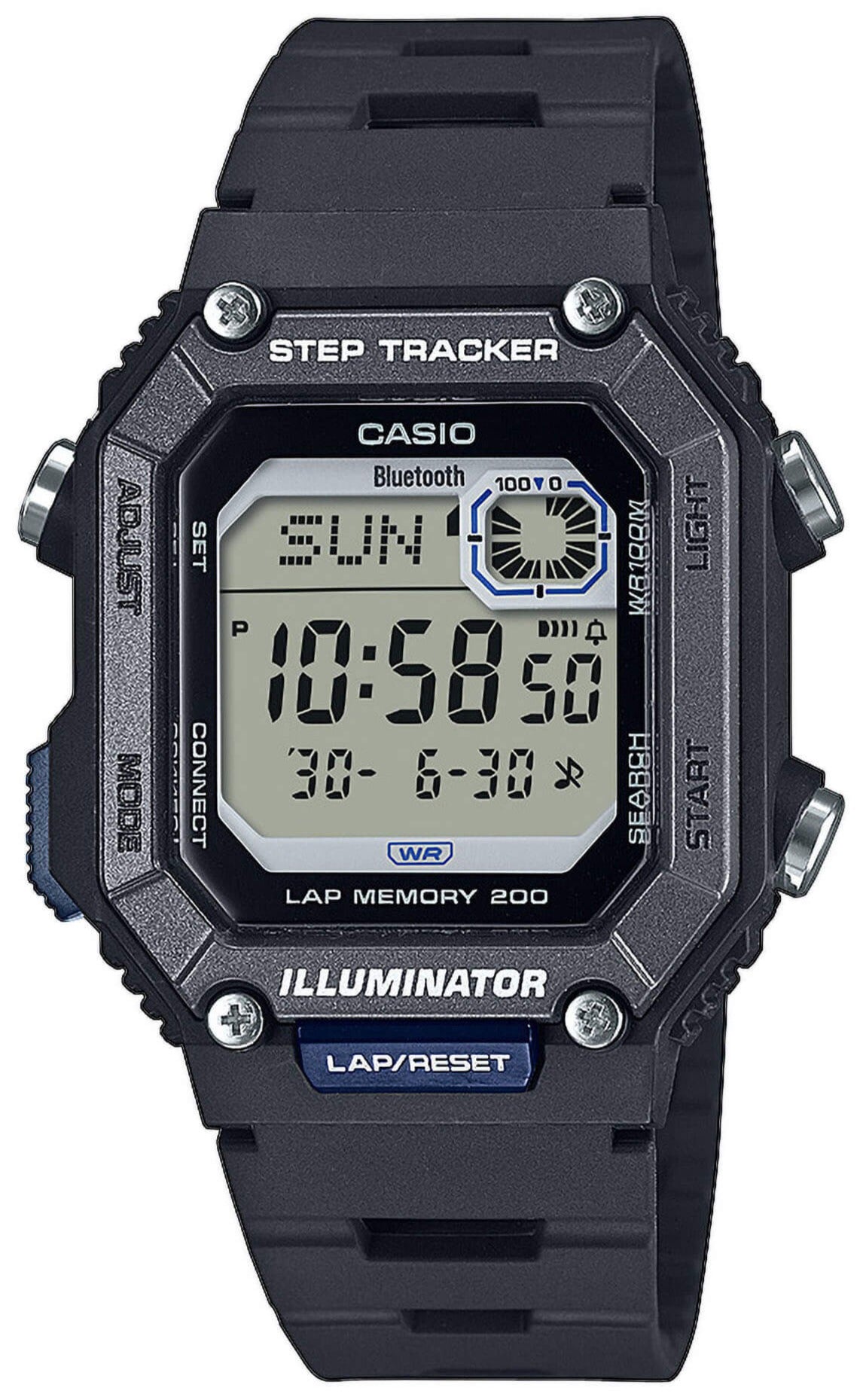 Casio WS-B1000-1AVEF Bluetooth Digital Black Rubber Strap