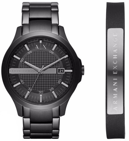 Armani Exchange AX7101 Hampton Black Stainless Steel Bracelet Gift Set