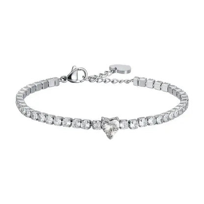 Luca Barra BK2225 Steel Double Heart Bracelet