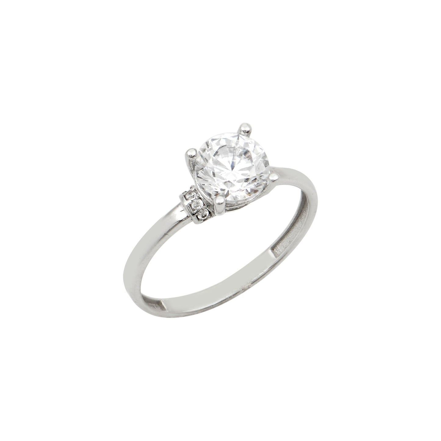 Ring DXH587W Single Stone in White Gold 9ct With Zircon
