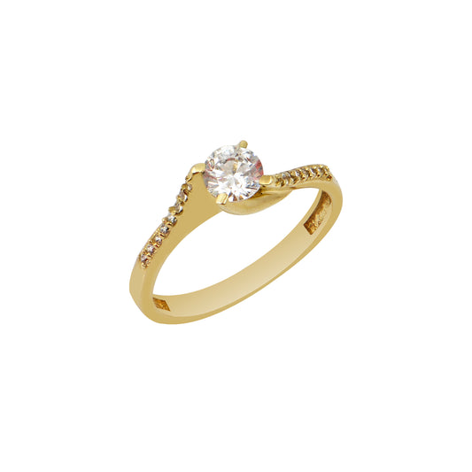 Monostone Ring P18164Y Gold with Zircon K14