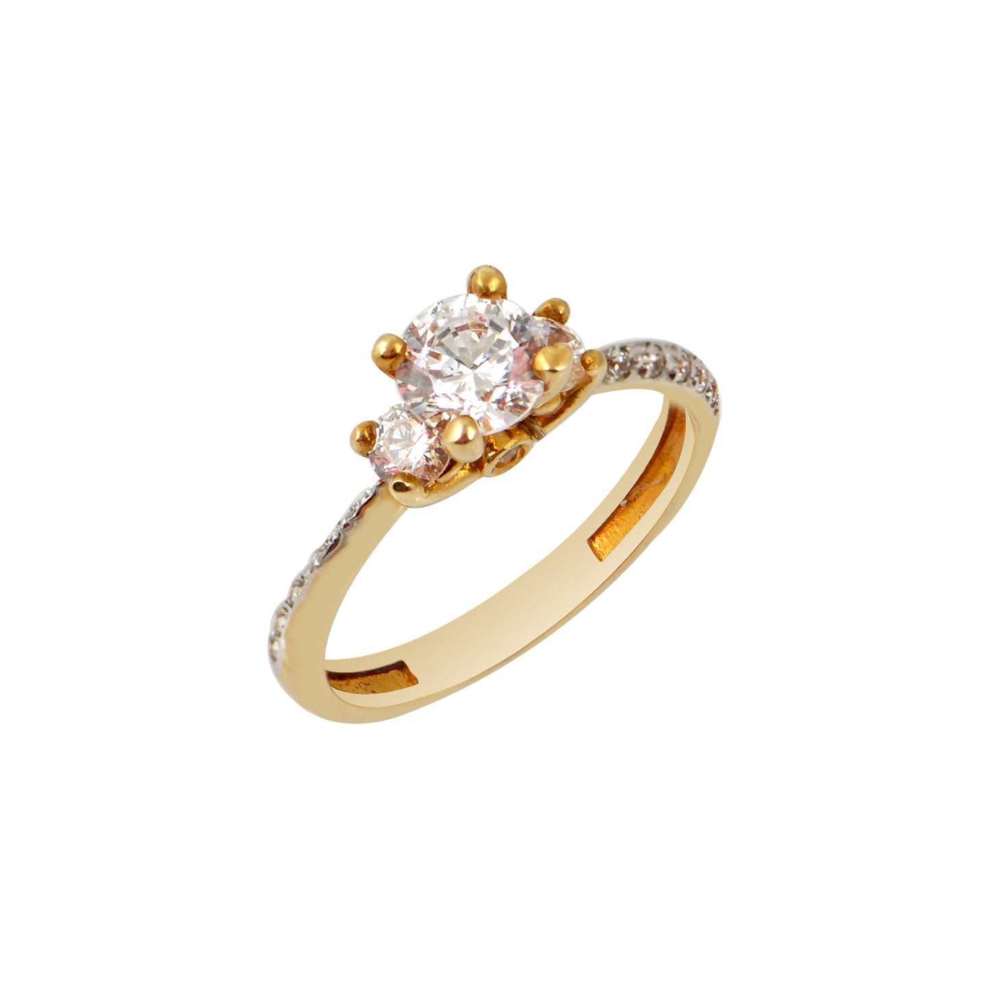 Monostone Ring P18164Y Gold with Zircon K14