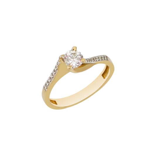 Monostone Ring P18164Y Gold with Zircon K14