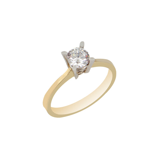 Monostone Ring P18164Y Gold with Zircon K14