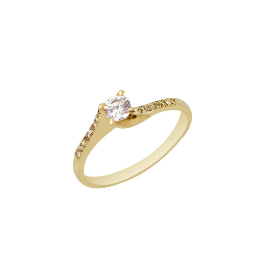 Monostone Ring P18164Y Gold with Zircon K14