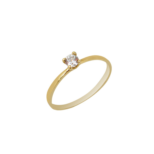 Monostone Ring P18164Y Gold with Zircon K14