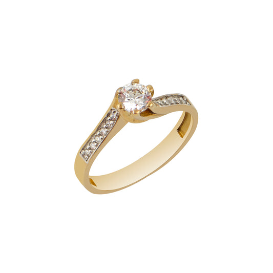 Monostone Ring P18164Y Gold with Zircon K14