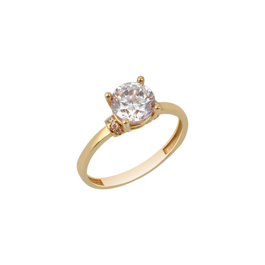 Monostone Ring P18164Y Gold with Zircon K14