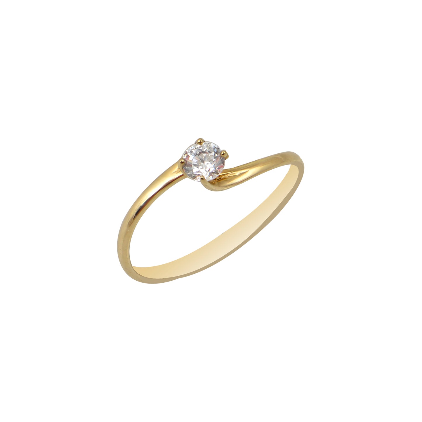 Monostone Ring P18164Y Gold with Zircon K14