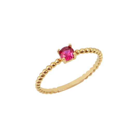 Monostone Ring P18164Y Gold with Zircon K14