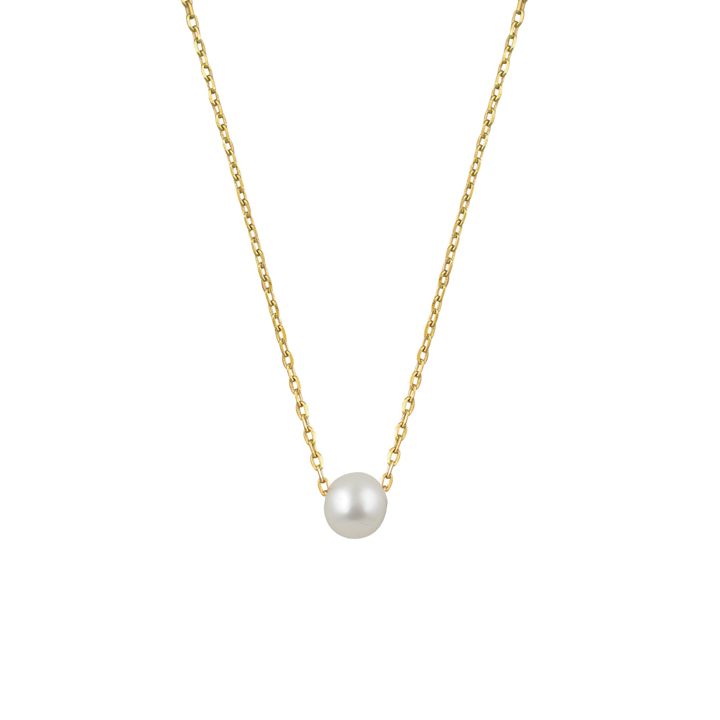 K538K Single Stone Necklace in 9ct Gold with Zircon