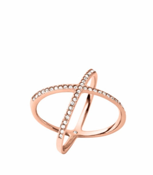 Michael Kors MKJ4137791 Δαχτυλίδι Brilliance Από Ροζ Επιχρυσωμένο Ασήμι - Κοσμηματοπωλείο Goldy