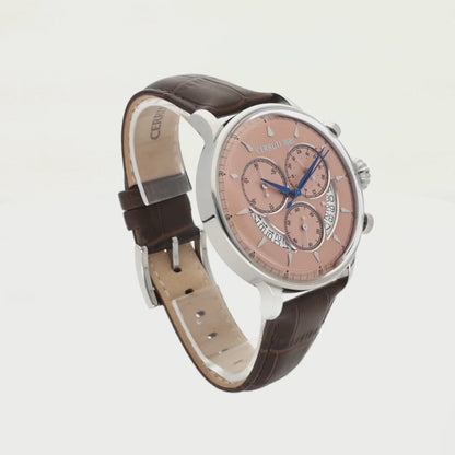 Cerruti CIWGC0110202 Dervio Chronograph Brown Leather Strap
