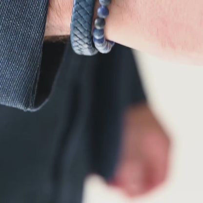 Steel & Barnett LBH/006-L Ανδρικό Βραχιόλι Harrison Από Ατσάλι και Δέρμα