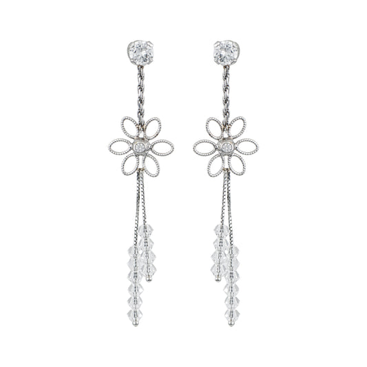 Bridal Earrings SK2000 Made of K9 White Gold with Zirconia