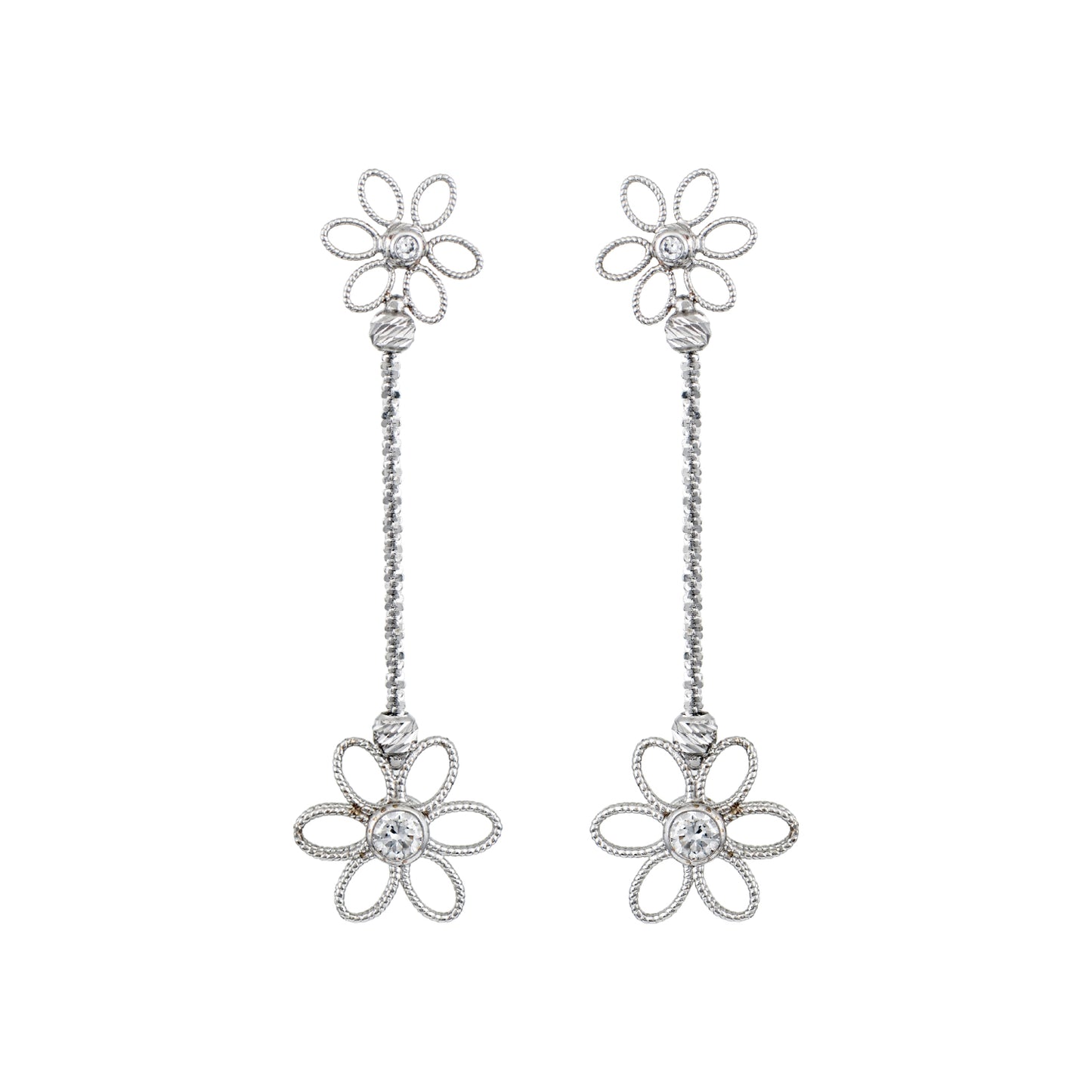 Bridal Earrings SK2000 Made of K9 White Gold with Zirconia