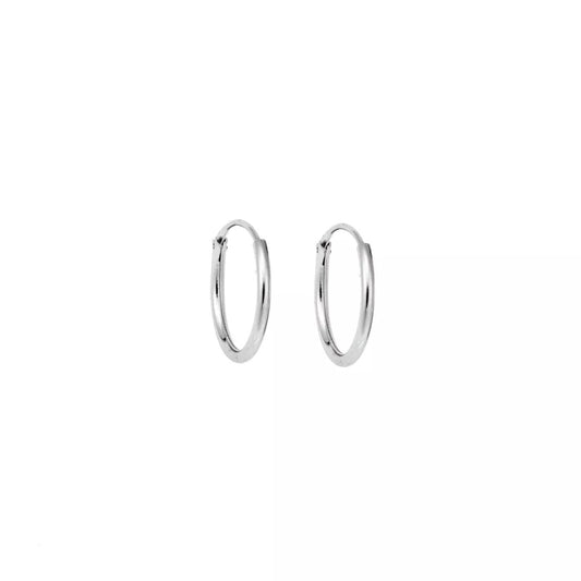 Earrings I493W Hoops Made of Platinum Plated Silver 7cm