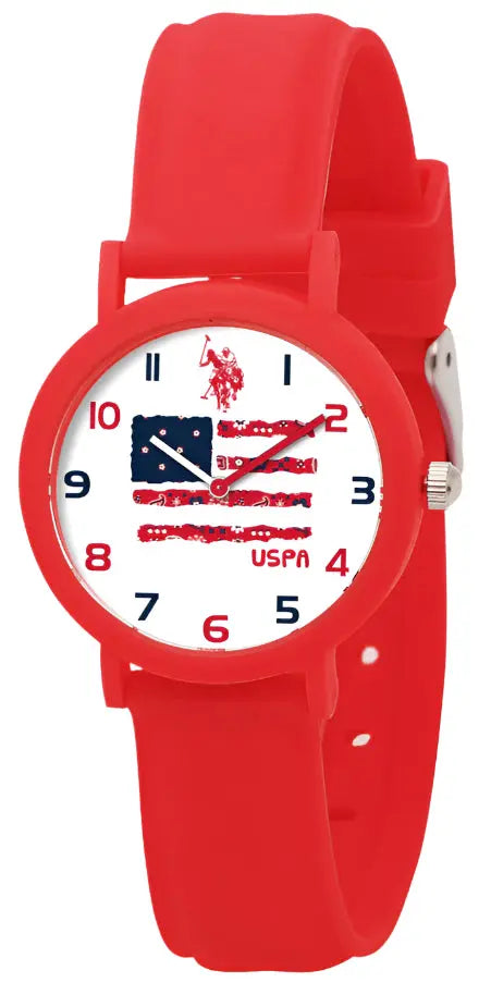 U.S. POLO USP3188RD Kids Red Silicon Strap