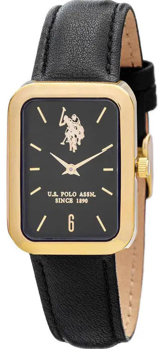 U.S. POLO USP3233BK Dunkan Βlack Leather Strap