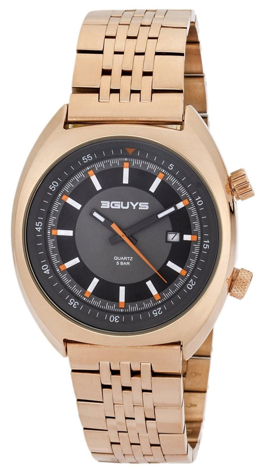 3GUYS 3G77501 Pilot Pink Gold Tone Stainless Steel Bracelet - Κοσμηματοπωλείο Goldy